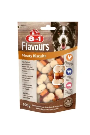 Compra Oggi Stesso 8 in 1 Flavours Dog Snack Meaty Biscuits