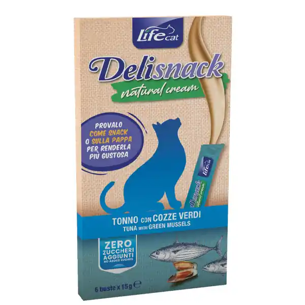 Occasione Imperdibile Life Pet Care - Life Cat Deli Snack Natural Cream Tonno Shop on line Gatti Giulius Pet Shop