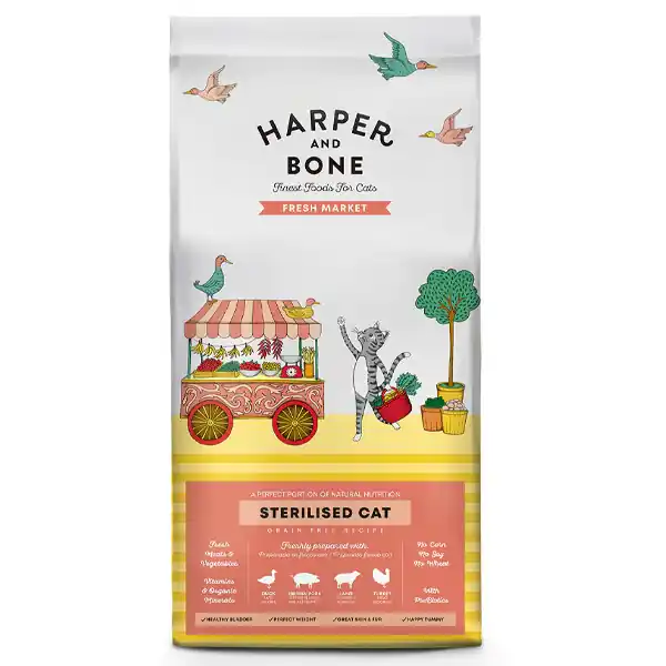 Ultimissimo Modello Harper&Bone - Cat Adult Sterilised Fresh Market Grain Free Anatra Maiale Agnello e Tacchino Shop on line Gatti Giulius Pet Shop