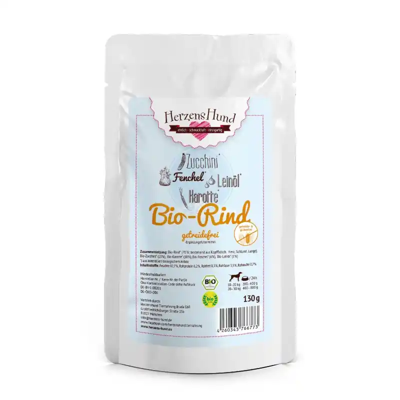 Consegna Rapida Herzens Hund Manzo Biologico con Zucchine Bio Umido per Cani Robinson Pet Shop
