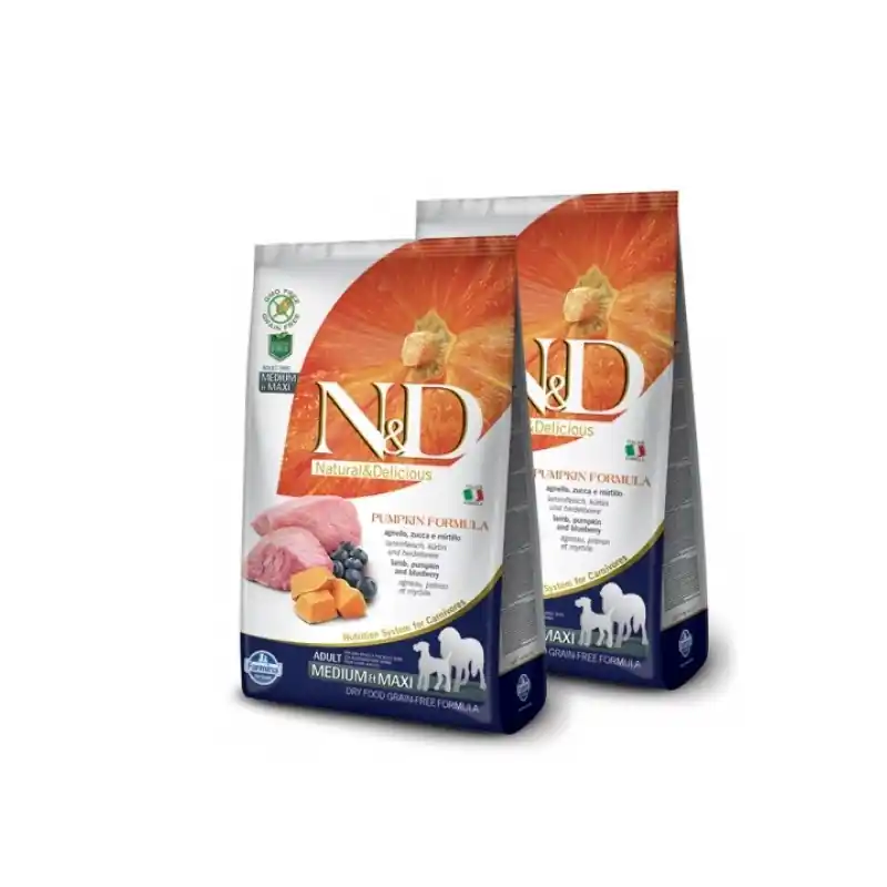 Prezzo Di Fabbrica FARMINA N&D PUMPKIN ADULT MEDIUM/MAXI AGNELLO E MIRTILLI 12 KG **acquisto minimo 2 sacchi*prezzo riferito alla singola confezion