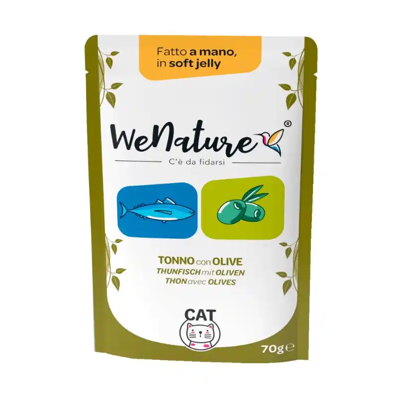 Acquista Ora WeNature Tonno con Olive Soft Jelly Umido in Busta per Gatti Robinson Pet Shop