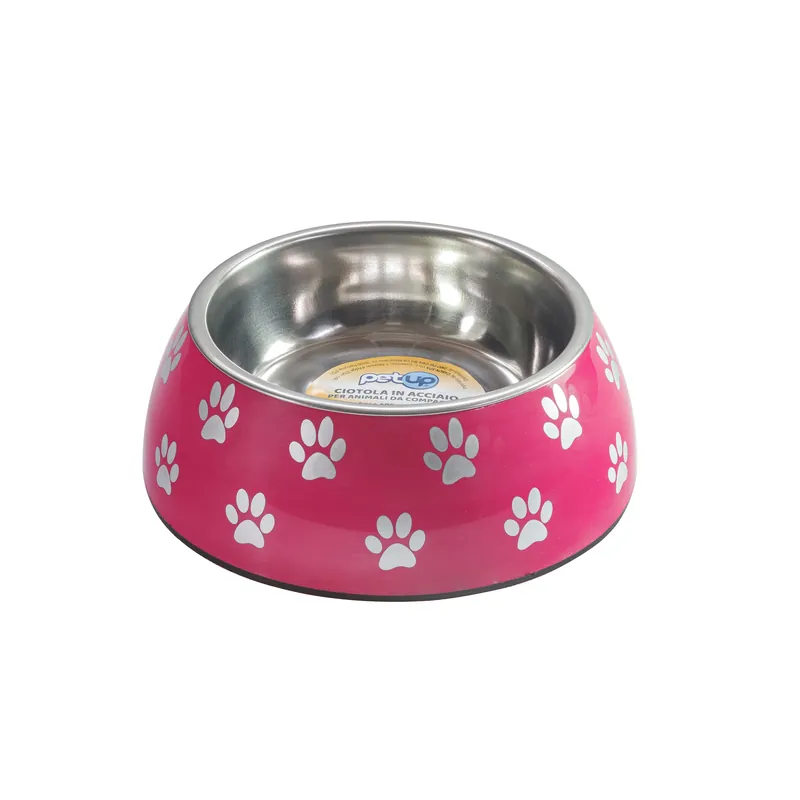 Petup Ciotola antiscivolo in acciaio fucsia 17cm L‘Isola dei Tesori Promo Stagionale
