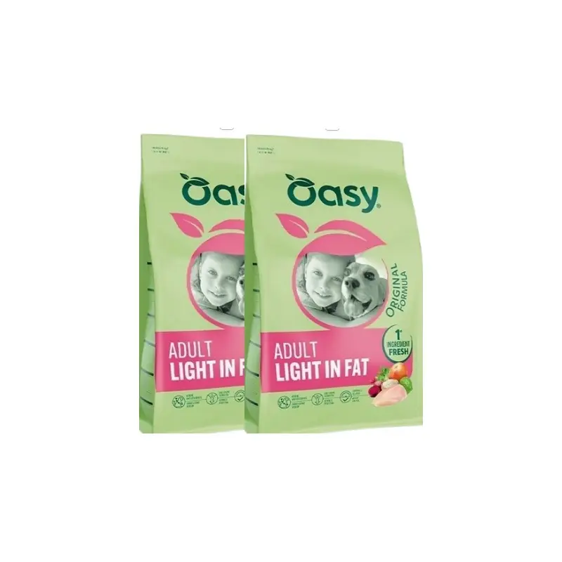 OASY DOG ADULT LIGHT IN FAT POLLO KG. 10 *acquisto minimo 2 sacchi*prezzo riferito alla singola confezione* Subito Disponibile