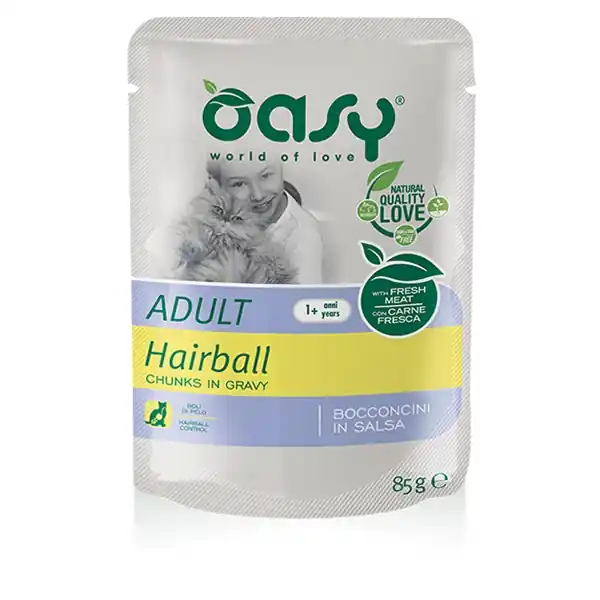Oasy - Bocconcini in Salsa Adult Hairball Shop on line Gatti Giulius Pet Shop Spedito Oggi