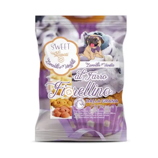 Pura Natura - Biscotti fiori al farro lavanda e vaniglia Shop on line Cani Giulius Pet Shop Sconto