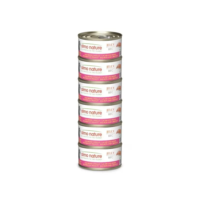 Saldi ALMO NATURE GR.70 JELLY SALMONE E POLLO X6 lattine