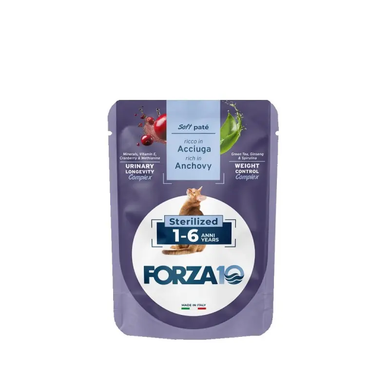 Prezzo Di Fabbrica FORZA 10 softpatè bustina 80gr STERILIZED ACCIUGHE