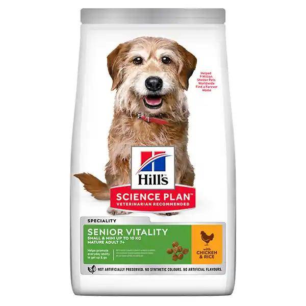 Hill‘s - Science Plan Senior 7+ Vitality Small & Mini con Pollo e Riso Shop on line Cani Giulius Pet Shop Offerta Speciale